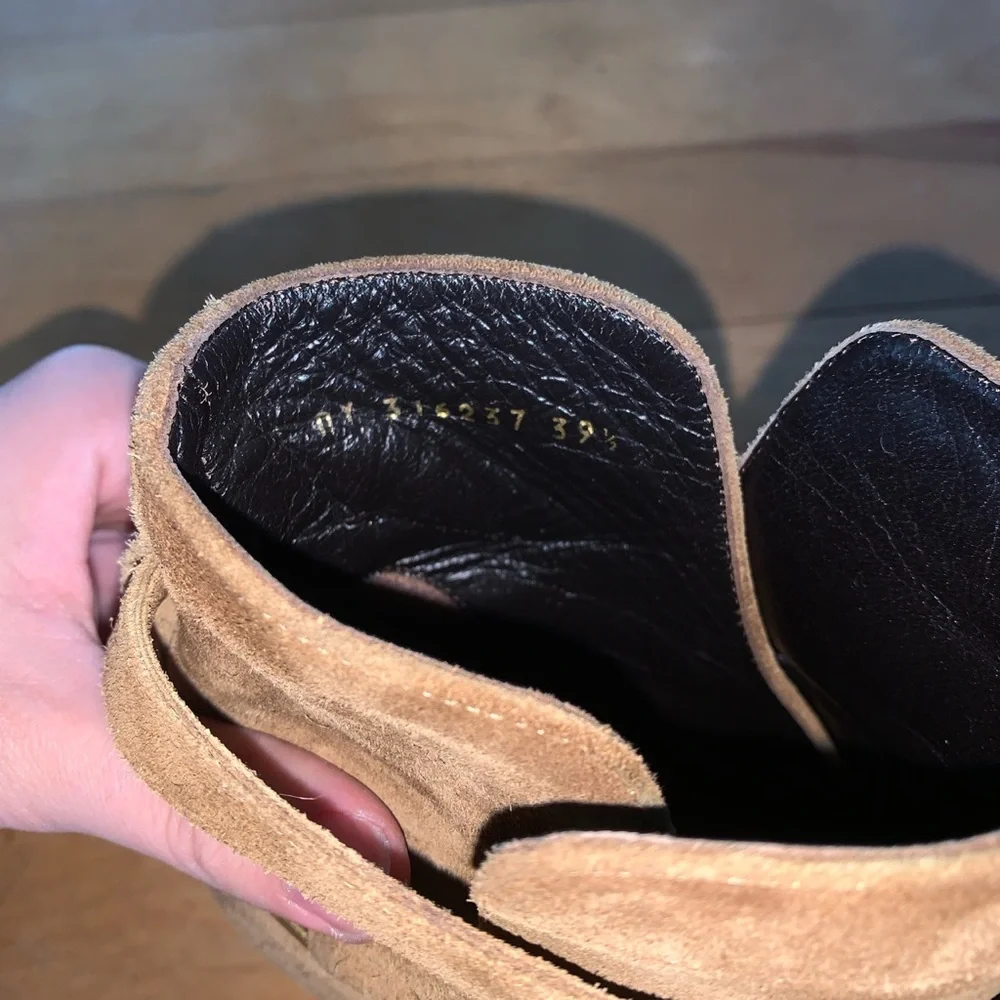 Tan suede saint Laurent boots - Picture 3 of 5